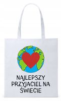 Dla Przyjaciela Na Prezent Torba Eco Biała Shopper Z Nadrukiem Ze Zdjęciem