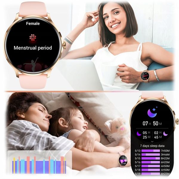 SMARTWATCH DAMSKI Z FUNKCJA ROZMOWY SPORT PULS POMIARY MENU PL SMART WATCH zdjęcie 2
