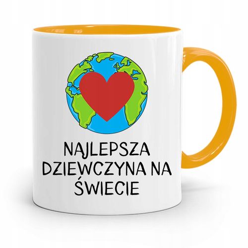 Kubek Żółty Dla Dziewczyny Najlepsza Dziewczyna Z Nadrukiem Ze Zdjęciem na Arena.pl