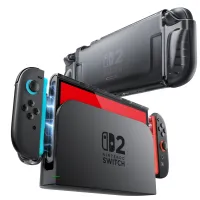 etui supcase crystal na nintendo switch 2 - przezroczysto-czarne
