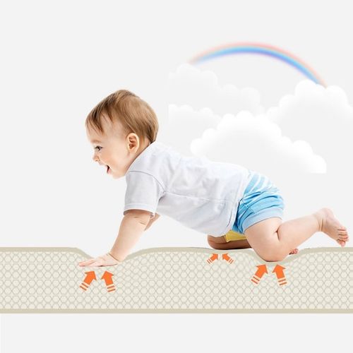 Dwustronna Mata Piankowa Składana 180x120 Urocze Miasteczko/Piaskowy Beż na Arena.pl