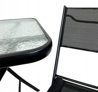 ZESTAW MEBLI NA BALKON OGRÓD TARAS SKŁADANE KOMPLET TASOS 6060 L CZARNY