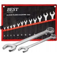 Klucze płasko-oczkowe zestaw 12 szt. 6-22 mm etui płachta Best