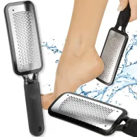 Pilnik do stóp pięt metalowa tarka ze stali nierdzewnej z rączką czarna