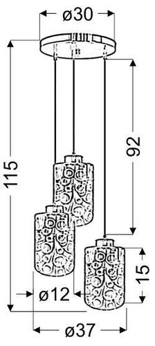 Nocturno zwis talerz 3x40W E27 chrom na Arena.pl