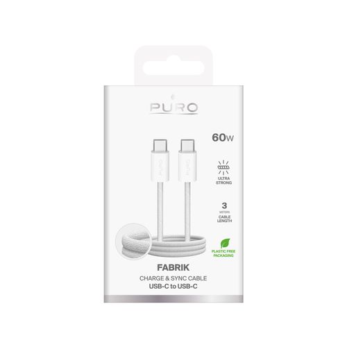 Kabel przewód USB-C w oplocie Fabrik 4 240W 1m - biały na Arena.pl
