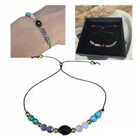 Bransoletka Onyks Akwamaryn Awenturyn Ametyst Kwarc harmonia spokój PREZENT