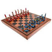 Ekskluzywne szachy włoskie Italfama Egipt 48x48 cm metalowe figury
