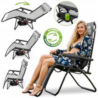 WYGODNY LEŻAK OGRODOWY PLAŻOWY ZERO GRAVITY PÓŁKA
