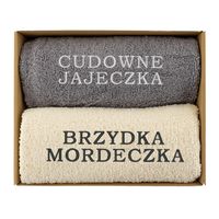 Zestaw Śmiesznych Ręczników Mordeczka Jajeczka Prezent dla Faceta Urodziny