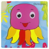 drewniana układanka edukacyjna puzzle - ośmiornica