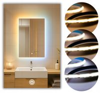 LUSTRO LED 90x110 COB 608 diod/m ~ 3 BARWY ~ LEDOWE PODŚWIETLANE + WŁĄCZNIK