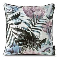 Poszewka z roślinnym nadrukiem i lamówką MALIBU 45X45 wielokolorowa