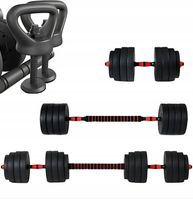 Hantle regulowane bitumiczne zestaw hantli 2x10kg gryf + kettle