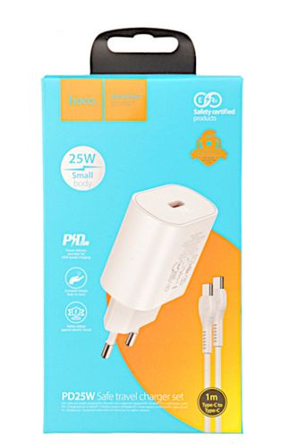 Ładowarka sieciowa Hoco PD 25W USB C + kabel USB C 1m biały na Arena.pl