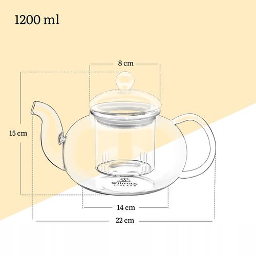 Dzbanek zaparzacz do herbaty szkło termiczne Wilmax 1200ml na Arena.pl