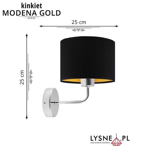 Oprawa ścienna z abażurem walec MODENA GOLD na Arena.pl