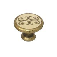 Gałka 24134Z.L Bosetti Marella Rozstaw w mm - 0 - (1 wkręt), Kolor pokrycia - Stare złoto patynowane