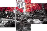 60CM 90 ZEGAR 3 ELEM JESIENNY WODOSPAD ŚCIENNY