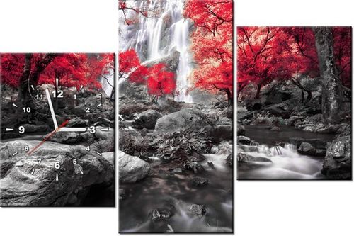 60CM 90 ZEGAR 3 ELEM JESIENNY WODOSPAD ŚCIENNY na Arena.pl