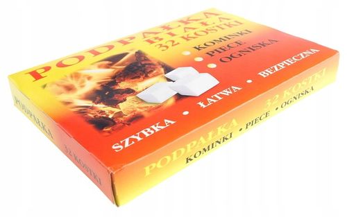 Podpałka rozpałka do grilla kominka pieca ogniska biała 32 kostki 10op. na Arena.pl