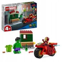 Klocki LEGO Super Heroes Marvel 76287 Iron Man z motocyklem i Hulk
