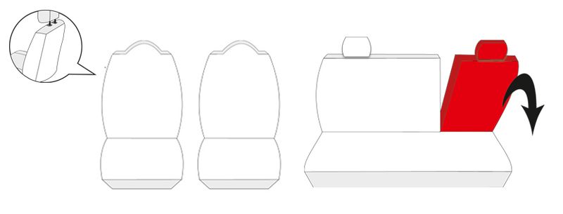 VW Up od 2011 Pokrowce fotele szyte na miarę zdjęcie 6