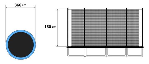 Wewnętrzna siatka do trampoliny 366cm 12ft/8 na Arena.pl