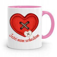 Kubek Różowy Na Walentynki Jesteś Moim Serduszkiem Z Nadrukiem Ze Zdjęciem
