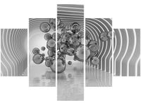 OBRAZ NEW ART NEURONY SREBRNE TUNEL ŚWIETLNY