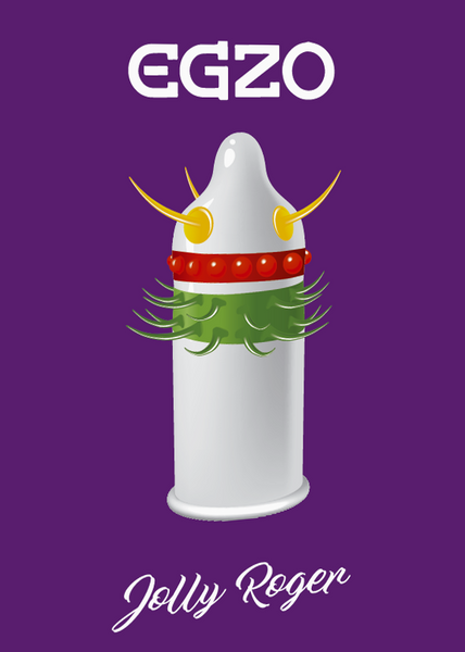 3 Typy Wypustek Stymulujących - Condom Egzo Jolly Roger zdjęcie 2