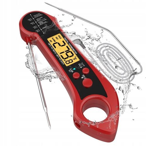 Termometr Kuchenny Skladany -50°C do 300°C 2x Sondy Stal-304 LCD Alarm IPX7 na Arena.pl