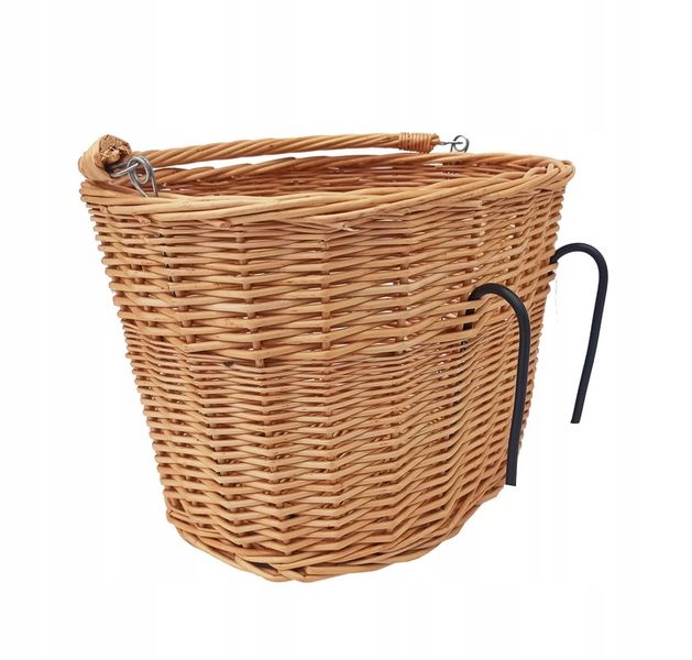 DUŻY KOSZ WIKLINOWY KOSZYK ROWER ROWEROWY HAKI Z1 zdjęcie 2