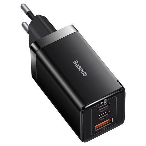 Szybka ładowarka sieciowa GaN 2x USB-C USB 65W + kabel USB-C czarna na Arena.pl