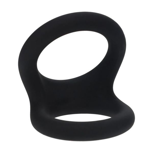 Double O Silicone Cockring - L - Black zdjęcie 1