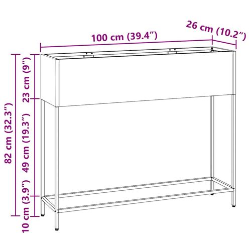 Podwyższona doniczka ogrodowa Srebrny 100 x 26 x 82 cm na Arena.pl