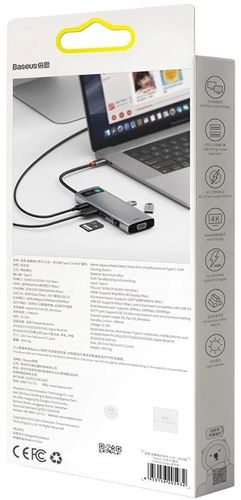 BASEUS ADAPTER HUB USB-C 3xUSB HDMI 9w1 RJ45 SD na Arena.pl