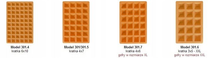 Profesjonalna Gofrownica DEZAL 301.5 Kratka 4x7 1300W INIOX 2 Gofry zdjęcie 8