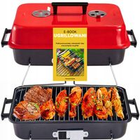 GRILL TURYSTYCZNY PRZENOŚNY WĘGLOWY SKŁADANY WALIZKA + E-BOOK Z PRZEPISAMI