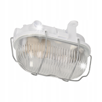 Lampa Oprawa Kanałowa E27 Klosz Szklany z Stalową Osłoną IP54 Biała