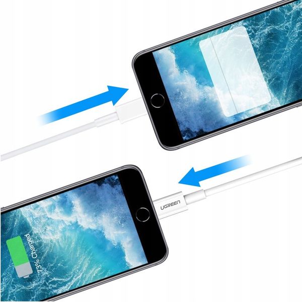 Kabel przewód do iPhone USB - Lightning MFI 1m 2.4A biały zdjęcie 6