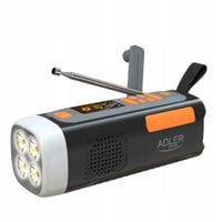 Radio Awaryjne z Panelem Słonecznym, Korbką Powerbank BT 5.0 Latarka LED 4W