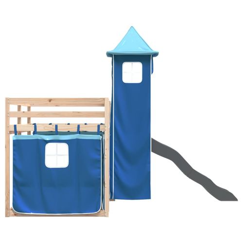 Łóżko na antresoli, ze zjeżdżalnią i zasłonkami, 80x200 cm na Arena.pl