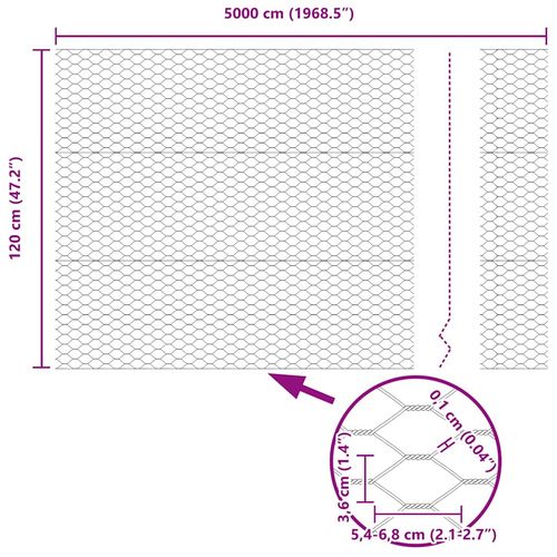 Ogrodzenie z słupkami Szary 1.2 x 50 m Stal na Arena.pl