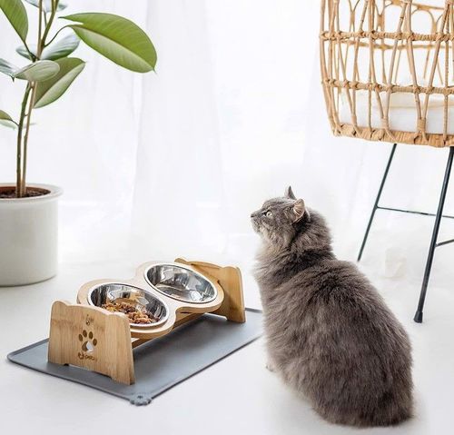 Miska Na Karmę 2X350Ml I Stojak Regulowany Drewnia na Arena.pl