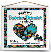ramka 22x22cm puzzle 3d najlepsza babcia i najlepszy dziadek na