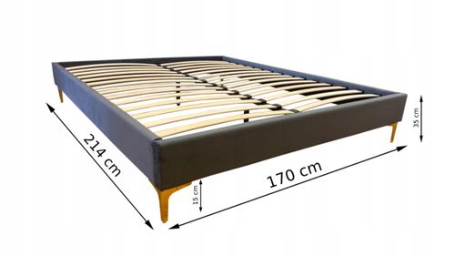 IVO ŁÓŻKO TAPICEROWANE 160X200 SZARE, BEZ ZAGŁÓWKA Z MATERACEM na Arena.pl