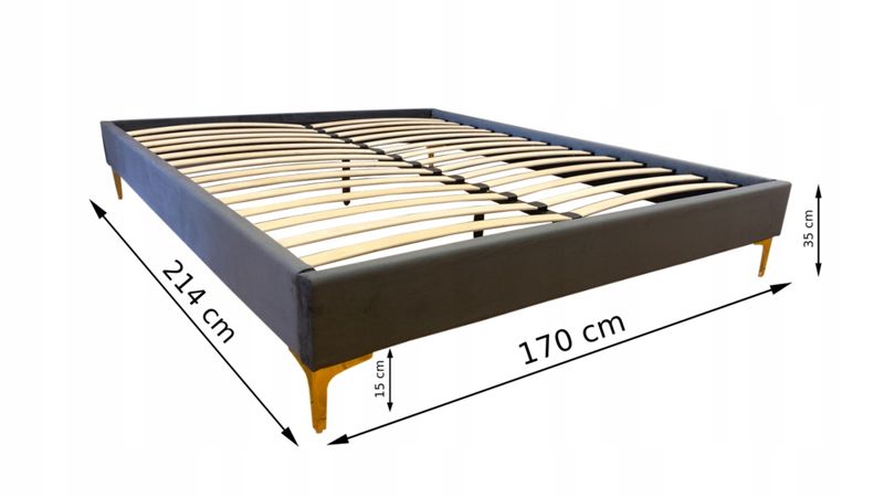 IVO ŁÓŻKO TAPICEROWANE 160X200 SZARE, BEZ ZAGŁÓWKA Z MATERACEM zdjęcie 6