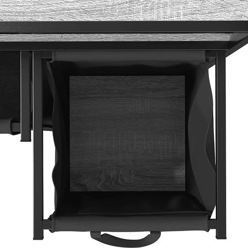 Kosz na pranie 3 przegrody z półkami, szary dąb sonoma na Arena.pl