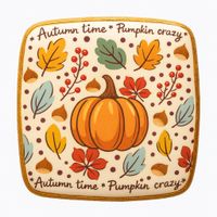 CIASTKO LUKROWANE PUMPKIN ORYGINAL ROZ.M KWADRAT JESIEŃ RĘCZNIE ROBIONE